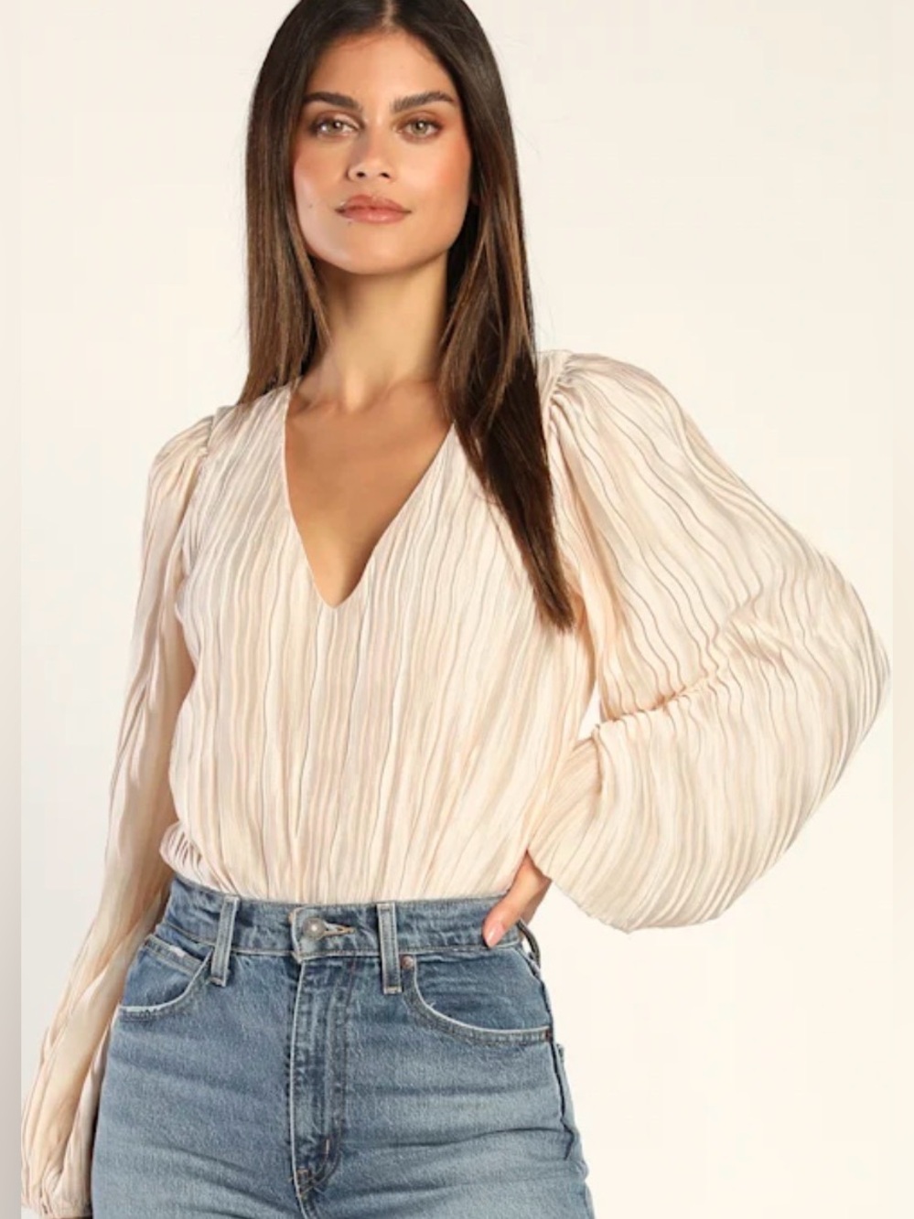 Lulu's Pale Blush Pink Satin Pleated Cami